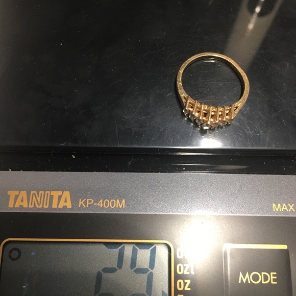 14K yellow gold marquis diamonds ring